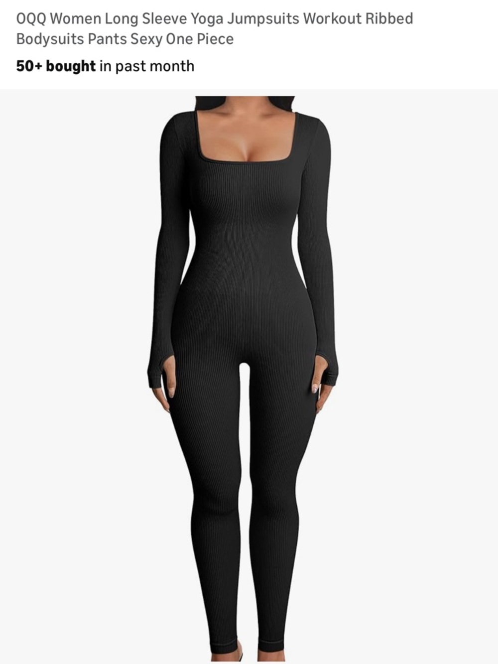 Ribbed Long Sleeve Black Jumpsuit Size Small